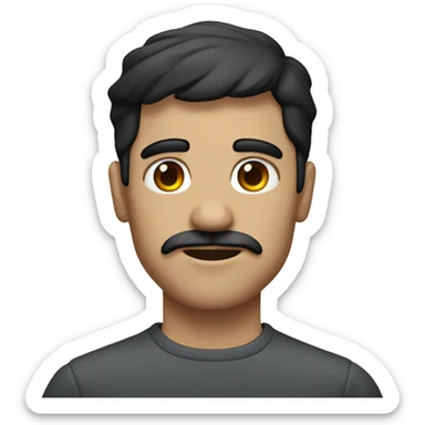 dark hair dark eye man with short mustache  sticker