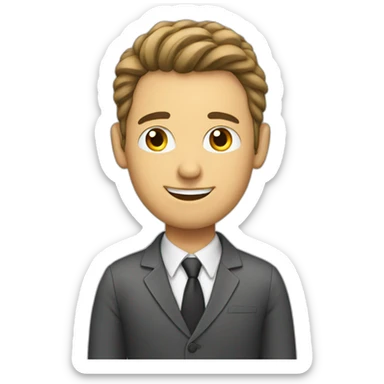 guy getting a promote on work sticker