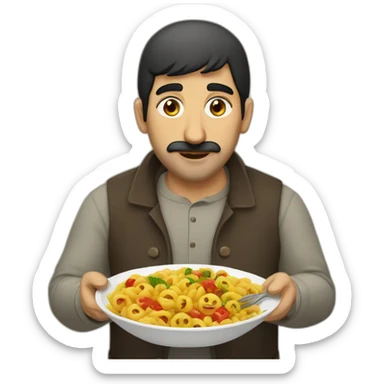 Armenian man eating khoravats  sticker