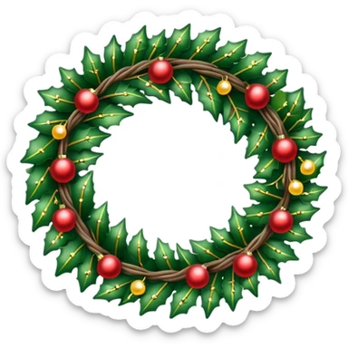 Christmas wreath with Twinkle lights sticker