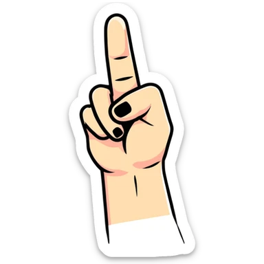 middle finger hand gesture sticker