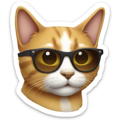 Cat with sunglasses sticker