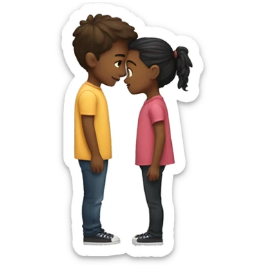 boy and girl kiss sticker