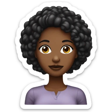 Femme noire avec les cheveux courts rasés sur les côtés , des grains de beauté sur le visage sticker