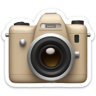 beige Palaroid camera sticker