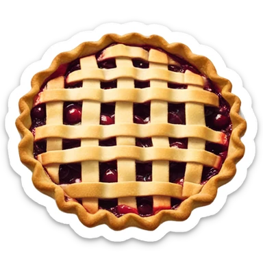 cherry pie with whipped cream on top sticker