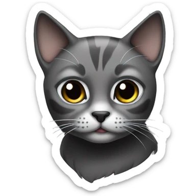 Cat grey and Black sticker