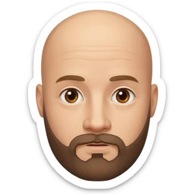 Homme chauve avec une barbe sticker