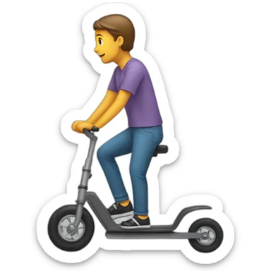 personne avec une trottinette cassé sticker