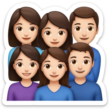 2 girls 1 guy brunettes  sticker