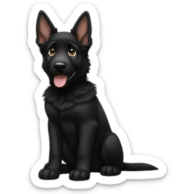 black german shepherd puppy sticker