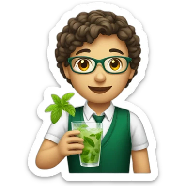 young teacher drinking mojito sticker