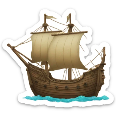 medieval naval ship sticker