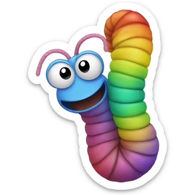Rainbow worm  sticker