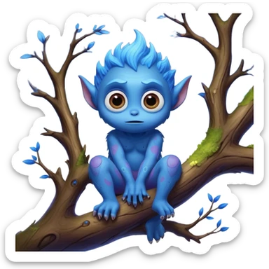 3D, create an image of a cartoon monster with big eyes sitting on a tree branch, thomas kinkade and paul lehr, pixar cute character design, by Anne Stokes, splashes of neon galaxies, adorably cute, drew struzan inspiration, by Wojciech Korneli Stattler, beautiful mattepainting sticker