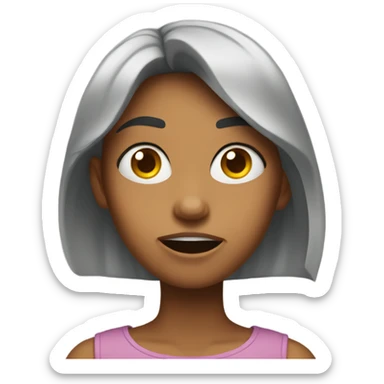 girl mad with middle  up sticker