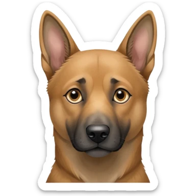 chien Malinois croisé, couleur grise, yeux gris et poils mi long sticker