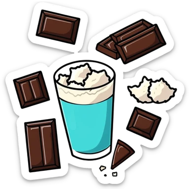 A piece of dark chocolate with sea salt crystals sprinkled on top sticker