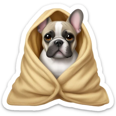 French bulldog in a blanket  sticker