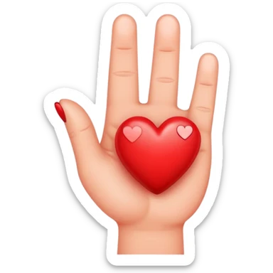 Finger crossed with heart next to it sticker