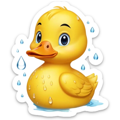 Yellow duck crying! sticker