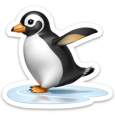 penguin skidding sticker