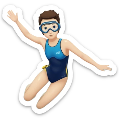 inexperienced but determined person diving into a pool of divers, with a pool named confidence... glowing body  sticker