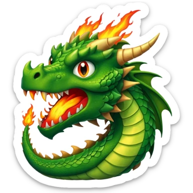 Dragon Reality datailed with Fire on Mouth he is angry and danger  sticker