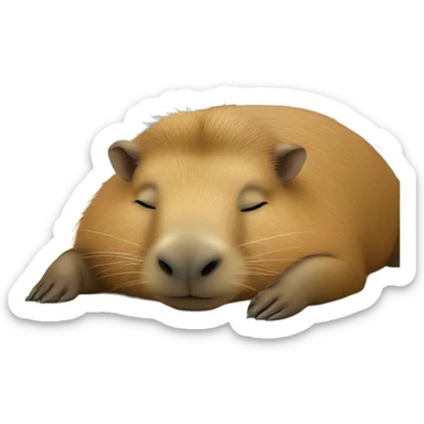 capybara sleeping in  sticker