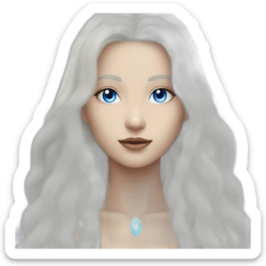 nordic pleiadian with long white hair and blue eyes sticker