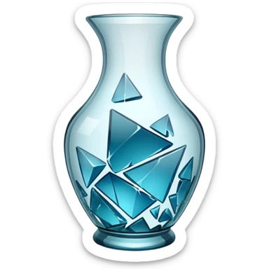 shattered glass vase sticker