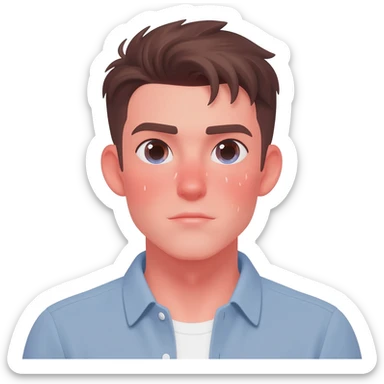 Hot blushing pastel anime handsome man guy romantic vogue style  sticker