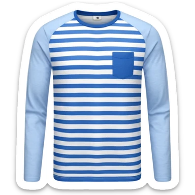 T-Shirt manches longues rayé bleu  sticker