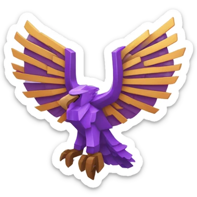 minecraft purple phoenix crest logo sticker