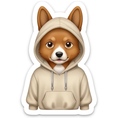 Dog wearing hoodies sticker