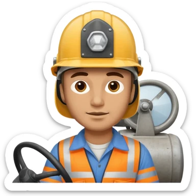 Male driving cement truck  sticker