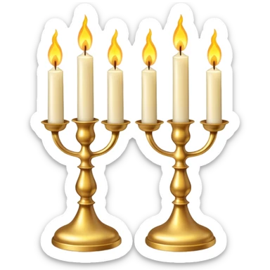 Shabbat two candles in candlesticks sticker