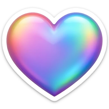 heart iridescent holographic sticker