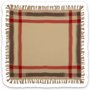 scarf in beige and red plaid sticker
