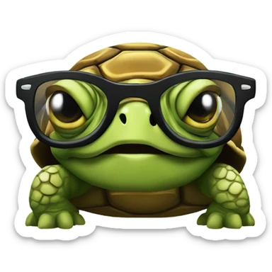 Tortoise wear glasses sticker