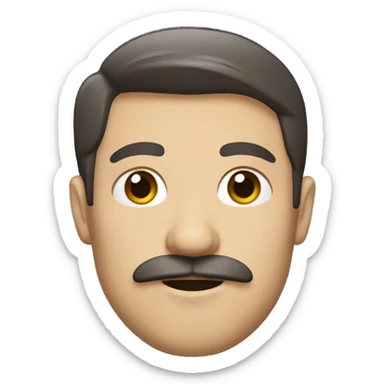 Brunette Caucasian man mustache sticker