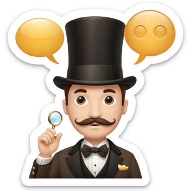 Fancy man with top hat and mustache and wearing monocle, and having a speech bubble saying, “it is so” sticker