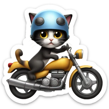 Cat riding a motorcycle  sticker