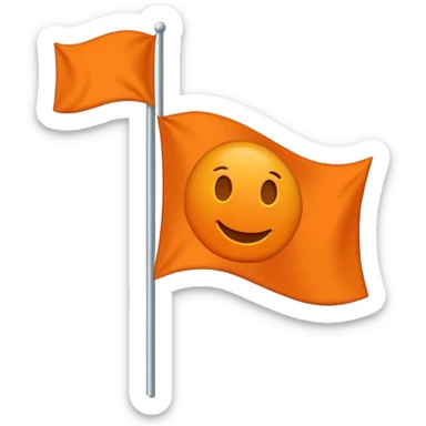 I want a flag emoji 🚩🚩 like this but flag should be orange don't change shape just change color sticker