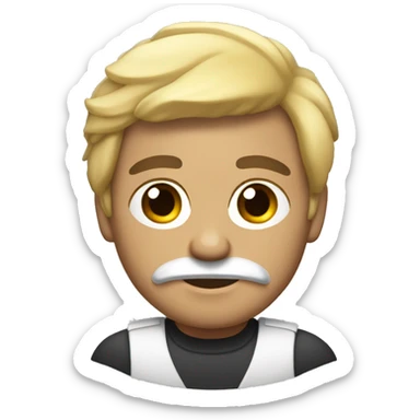 Hombre backebolista de piel clara y pelo blanco  sticker