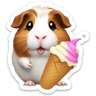 Guinea pig with ice cream  sticker