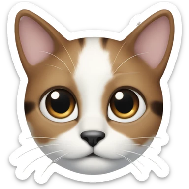 cute brown white and black cat with a black spot on the right side of his nose sticker