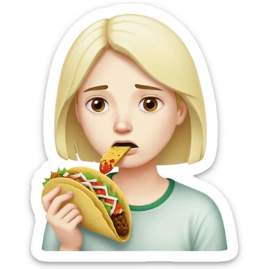 Sad eating tacos  sticker