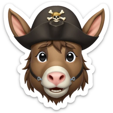 pirate donkey  sticker