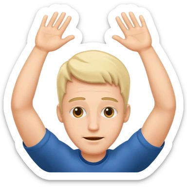 Manic upside down supported by hands sticker